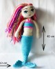 Mermaid Crochet Toy, Doll for Kids, Amigurumi Doll, Crochet Doll, 100% Organic Syrian Handmade Soft Amigurumi Toy, Amigurumi Sleeping Friend