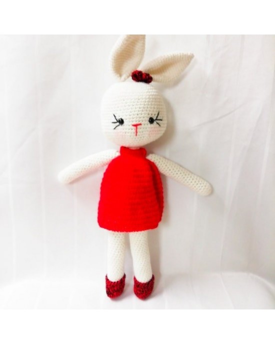 Amigurumi Rabbit Crochet Toy, Doll for Kids, Amigurumi Doll, Crochet Doll, 100% Organic Syrian Handmade Soft Amigurumi Toy, Amigurumi Sleeping Friend