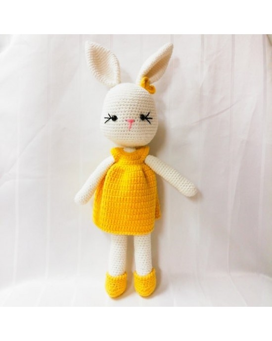 Tavşan Oyuncak, Çocuklar İçin Bebek, Amigurumi Bebek, Örgü Bebek, %100 Organik El Yapımı Yumuşak Amigurumi Oyuncak, Amigurumi Uyku Arkadaşı