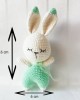 Amigurumi Rabbit Crochet Toy, Doll for Kids, Amigurumi Doll, Crochet Doll, 100% Organic Syrian Handmade Soft Amigurumi Toy, Amigurumi Sleeping Friend