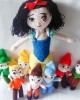 Snow White and the Seven Dwarfs, Doll for Kids, Amigurumi Doll, Crochet Doll, 100% Organic Syrian Handmade Soft Amigurumi Toy, Amigurumi Sleeping Friend