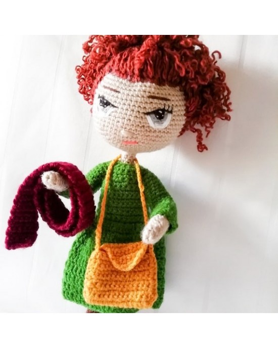 Sevimli Kız, Çocuklar İçin Bebek, Amigurumi Bebek, Örgü Bebek, %100 Organik El Yapımı Yumuşak Amigurumi Oyuncak, Amigurumi Uyku Arkadaşı