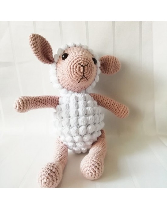 Koyun Oyuncak, Çocuklar İçin Bebek, Amigurumi Bebek, Örgü Bebek, %100 Organik El Yapımı Yumuşak Amigurumi Oyuncak, Amigurumi Uyku Arkadaşı