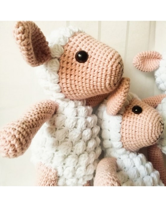 Koyun Oyuncak, Çocuklar İçin Bebek, Amigurumi Bebek, Örgü Bebek, %100 Organik El Yapımı Yumuşak Amigurumi Oyuncak, Amigurumi Uyku Arkadaşı