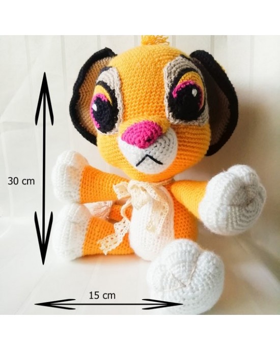 Aslan Oyuncak, Çocuklar İçin Bebek, Amigurumi Bebek, Örgü Bebek, %100 Organik El Yapımı Yumuşak Amigurumi Oyuncak, Amigurumi Uyku Arkadaşı