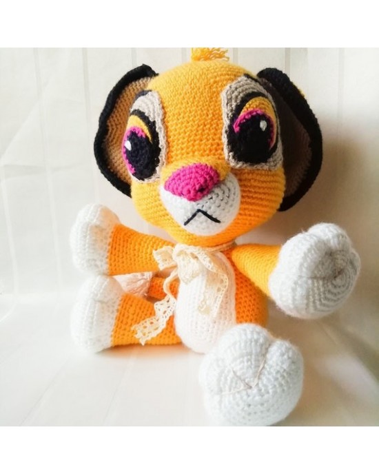 Amigurumi Lion Crochet Toy, Doll for Kids, Amigurumi Doll, Crochet Doll, 100% Organic Syrian Handmade Soft Amigurumi Toy, Amigurumi Sleeping Friend