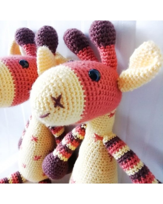 Zürafa, Çocuklar İçin Bebek, Amigurumi Bebek, Örgü Bebek, %100 Organik El Yapımı Yumuşak Amigurumi Oyuncak, Amigurumi Uyku Arkadaşı