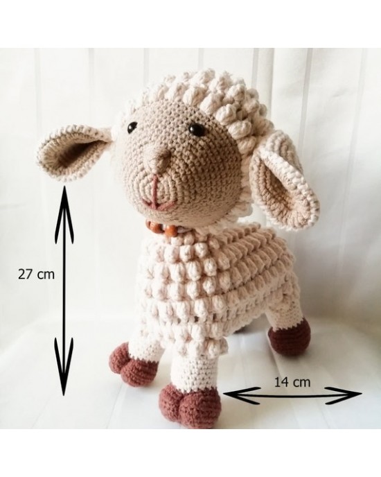 Koyun Oyuncak, Çocuklar İçin Bebek, Amigurumi Bebek, Örgü Bebek, %100 Organik El Yapımı Yumuşak Amigurumi Oyuncak, Amigurumi Uyku Arkadaşı