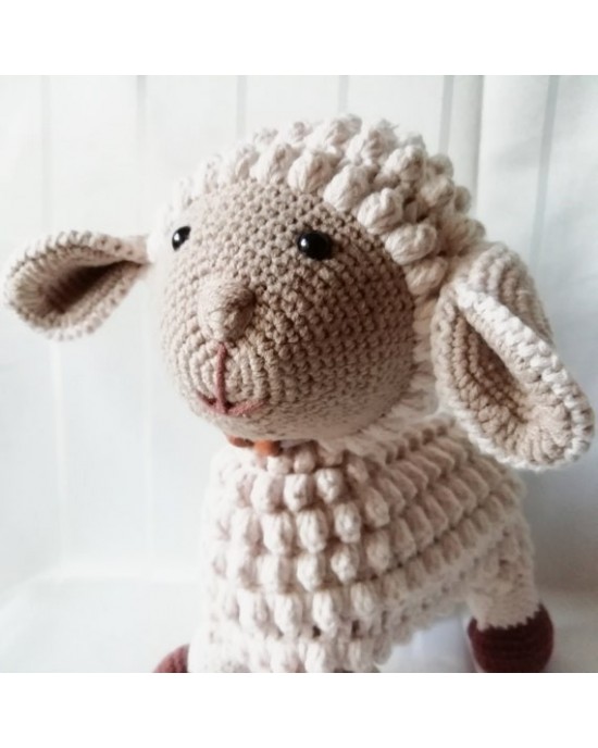 Koyun Oyuncak, Çocuklar İçin Bebek, Amigurumi Bebek, Örgü Bebek, %100 Organik El Yapımı Yumuşak Amigurumi Oyuncak, Amigurumi Uyku Arkadaşı