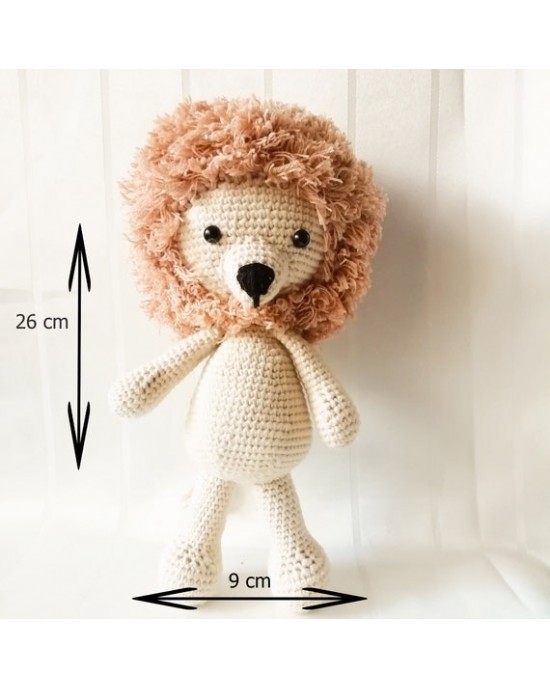 Aslan Oyuncak, Çocuklar İçin Bebek, Amigurumi Bebek, Örgü Bebek, %100 Organik El Yapımı Yumuşak Amigurumi Oyuncak, Amigurumi Uyku Arkadaşı