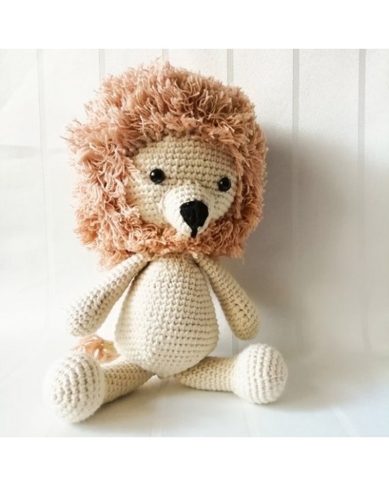 Amigurumi Lion Crochet Toy, Doll for Kids, Amigurumi Doll, Crochet Doll, 100% Organic Syrian Handmade Soft Amigurumi Toy, Amigurumi Sleeping Friend