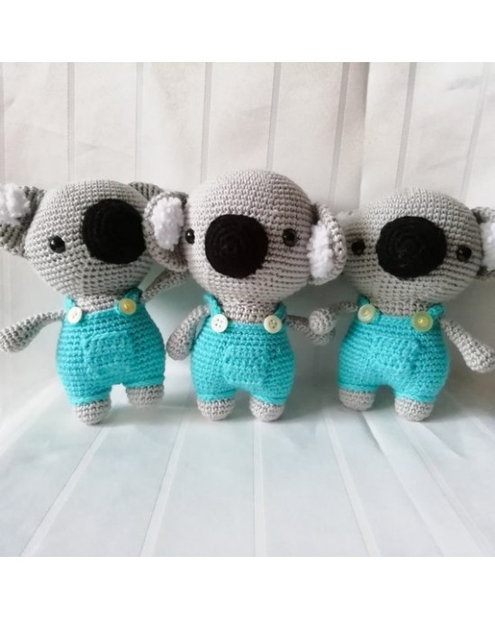 Amigurumi Koala toy, Doll for Kids, Amigurumi Doll, Crochet Doll, 100% Organic Syrian Handmade Soft Amigurumi Toy, Amigurumi Sleeping Friend