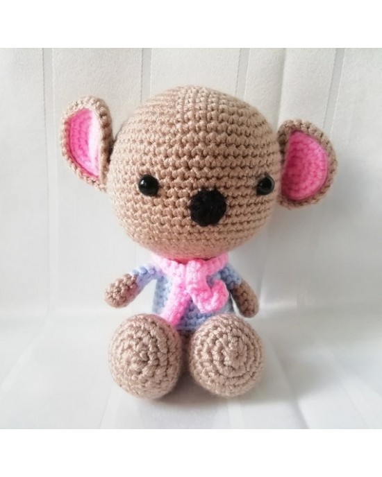 Sevimli Mini Ayı, Çocuklar İçin Bebek, Amigurumi Bebek, Örgü Bebek, %100 Organik El Yapımı Yumuşak Amigurumi Oyuncak, Amigurumi Uyku Arkadaşı