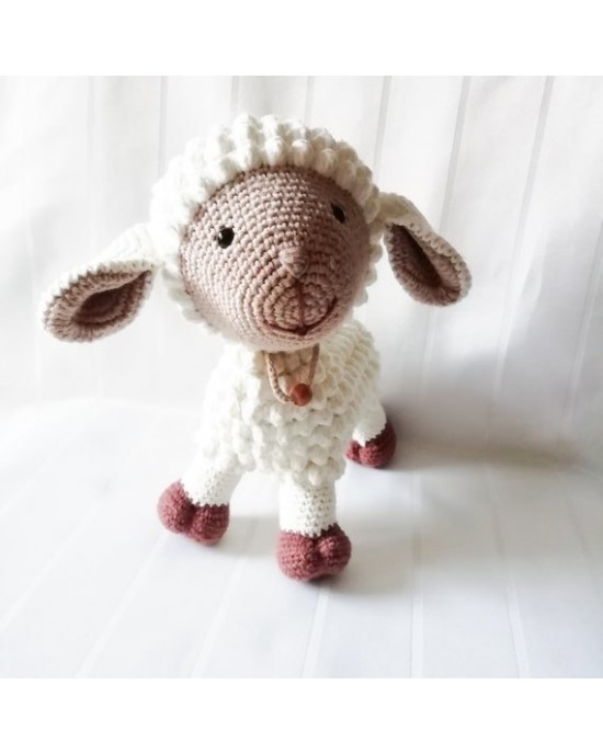 Koyun Oyuncak, Çocuklar İçin Bebek, Amigurumi Bebek, Örgü Bebek, %100 Organik El Yapımı Yumuşak Amigurumi Oyuncak, Amigurumi Uyku Arkadaşı