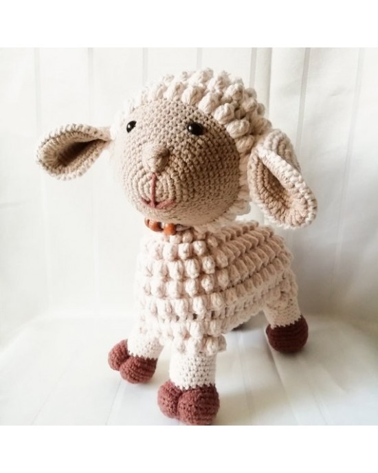 Koyun Oyuncak, Çocuklar İçin Bebek, Amigurumi Bebek, Örgü Bebek, %100 Organik El Yapımı Yumuşak Amigurumi Oyuncak, Amigurumi Uyku Arkadaşı