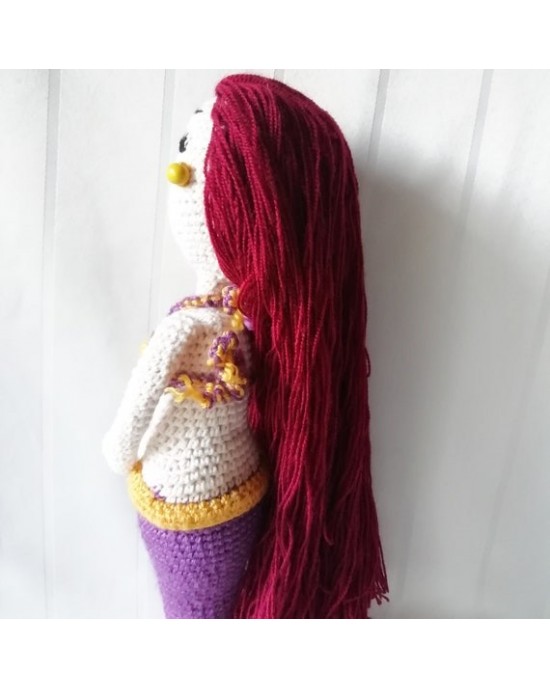 Sevimli Deniz Kızı, Çocuklar İçin Bebek, Amigurumi Bebek, Örgü Bebek, %100 Organik El Yapımı Yumuşak Amigurumi Oyuncak, Amigurumi Uyku Arkadaşı