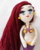 Mermaid Crochet Toy, Doll for Kids, Amigurumi Doll, Crochet Doll, 100% Organic Syrian Handmade Soft Amigurumi Toy, Amigurumi Sleeping Friend