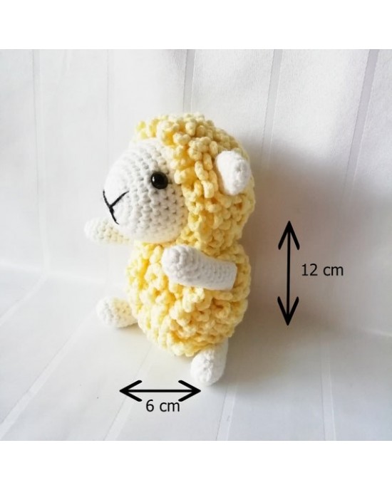 Koyun Oyuncak, Çocuklar İçin Bebek, Amigurumi Bebek, Örgü Bebek, %100 Organik El Yapımı Yumuşak Amigurumi Oyuncak, Amigurumi Uyku Arkadaşı