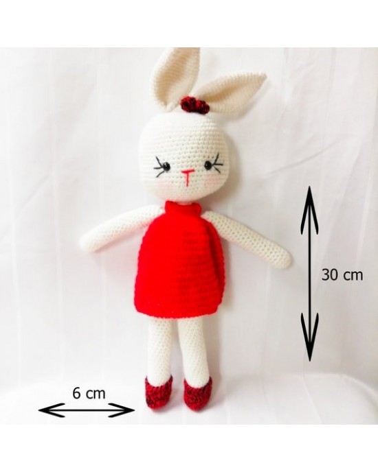 Amigurumi Rabbit Crochet Toy, Doll for Kids, Amigurumi Doll, Crochet Doll, 100% Organic Syrian Handmade Soft Amigurumi Toy, Amigurumi Sleeping Friend