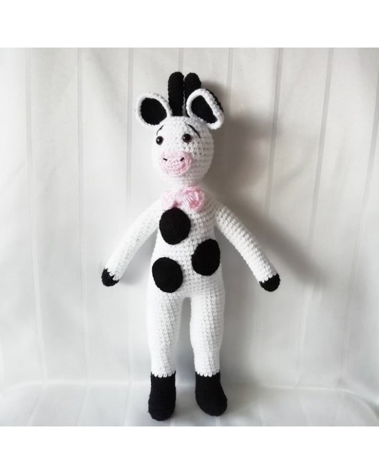 Amigurumi Cute Cow Crochet Toy, Doll for Kids, Amigurumi Doll, Crochet Doll, 100% Organic Syrian Handmade Soft Amigurumi Toy, Amigurumi Sleeping Friend