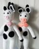 Amigurumi Cute Cow Crochet Toy, Doll for Kids, Amigurumi Doll, Crochet Doll, 100% Organic Syrian Handmade Soft Amigurumi Toy, Amigurumi Sleeping Friend