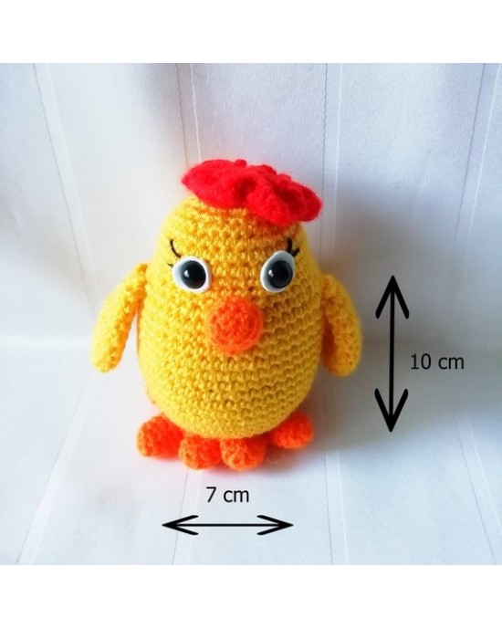 Amigurumi Little Chick Crochet Toy, Doll for Kids, Amigurumi Doll, Crochet Doll, 100% Organic Syrian Handmade Soft Amigurumi Toy, Amigurumi Sleeping Friend