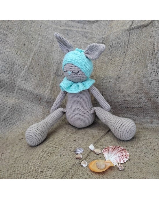 Amigurumi Rabbit Crochet Toy, Doll for Kids, Amigurumi Doll, Crochet Doll, 100% Organic Syrian Handmade Soft Amigurumi Toy, Amigurumi Sleeping Friend