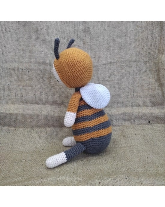 Amigurumi Bee Crochet Toy, Doll for Kids, Amigurumi Doll, Crochet Doll, 100% Organic Syrian Handmade Soft Amigurumi Toy, Amigurumi Sleeping Friend