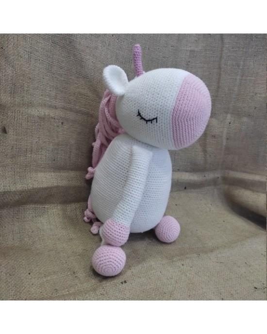 Unicorn Oyuncak, Çocuklar İçin Bebek, Amigurumi Bebek, Örgü Bebek, %100 Organik El Yapımı Yumuşak Amigurumi Oyuncak, Amigurumi Uyku Arkadaşı