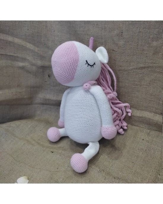 Amigurumi Unicorn Crochet Toy, Doll for Kids, Amigurumi Doll, Crochet Doll, 100% Organic Syrian Handmade Soft Amigurumi Toy, Amigurumi Sleeping Friend