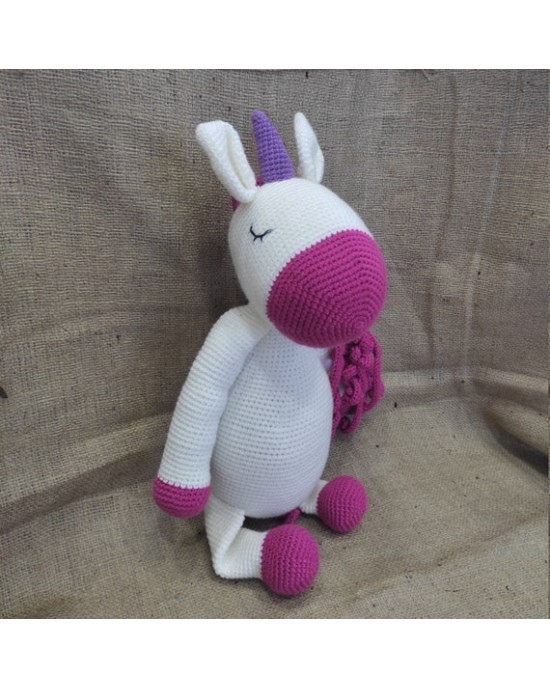 Unicorn Oyuncak, Çocuklar İçin Bebek, Amigurumi Bebek, Örgü Bebek, %100 Organik El Yapımı Yumuşak Amigurumi Oyuncak, Amigurumi Uyku Arkadaşı