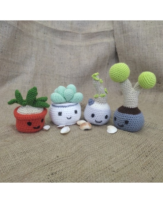 Amigurumi Mini Cute Plant Set, Doll for Kids, Amigurumi Doll, Crochet Doll, 100% Organic Syrian Handmade Soft Amigurumi Toy, Amigurumi Sleeping Friend