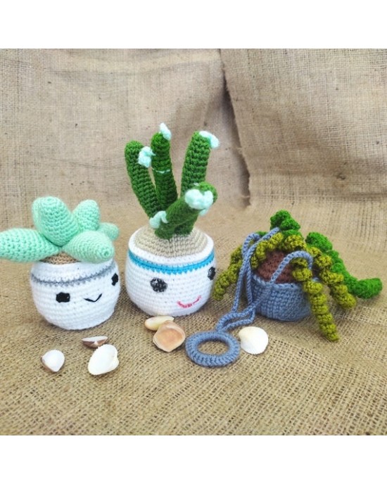Amigurumi Mini Cute Plant Set, Doll for Kids, Amigurumi Doll, Crochet Doll, 100% Organic Syrian Handmade Soft Amigurumi Toy, Amigurumi Sleeping Friend