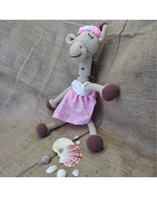 Amigurumi Giraffe Crochet Toy, Doll for Kids, Amigurumi Doll, Crochet Doll, 100% Organic Syrian Handmade Soft Amigurumi Toy, Amigurumi Sleeping Friend