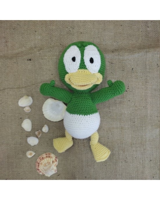 Ördek Oyuncak, Çocuklar İçin Bebek, Amigurumi Bebek, Örgü Bebek, %100 Organik El Yapımı Yumuşak Amigurumi Oyuncak, Amigurumi Uyku Arkadaşı