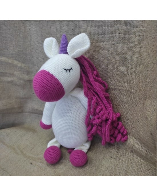 Unicorn Oyuncak, Çocuklar İçin Bebek, Amigurumi Bebek, Örgü Bebek, %100 Organik El Yapımı Yumuşak Amigurumi Oyuncak, Amigurumi Uyku Arkadaşı