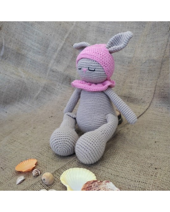 Amigurumi Rabbit Crochet Toy, Doll for Kids, Amigurumi Doll, Crochet Doll, 100% Organic Syrian Handmade Soft Amigurumi Toy, Amigurumi Sleeping Friend