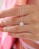 925 Sterling Silver Chain White Zircon Stone Sun Model Necklace