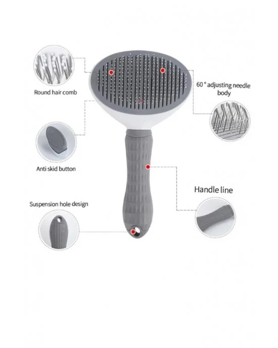 Styleturk, Automatic Cleaning Buttoned Pet Brush Cat Dog Hair