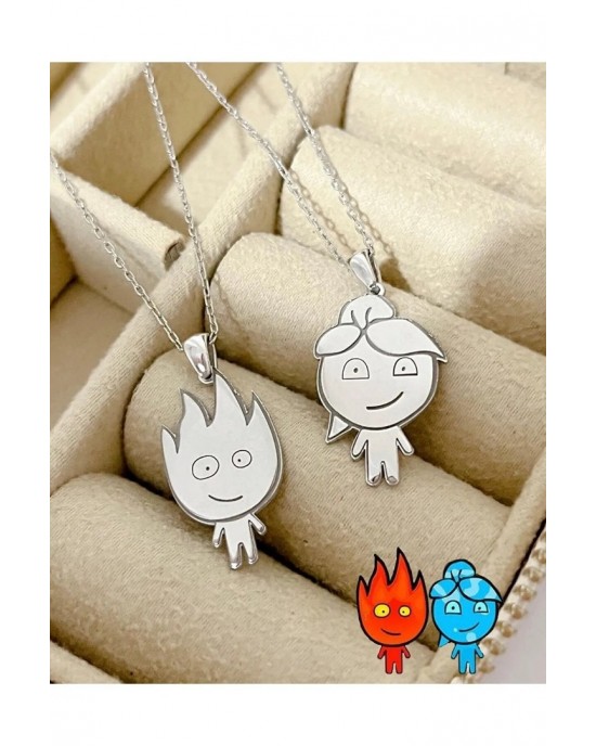 Best Friends Fire And Water DOUBLE Necklace