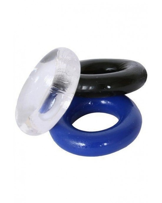 3-Piece Straight Penis Erection Ring - Enhance Pleasure with Flexible Silicone Rings