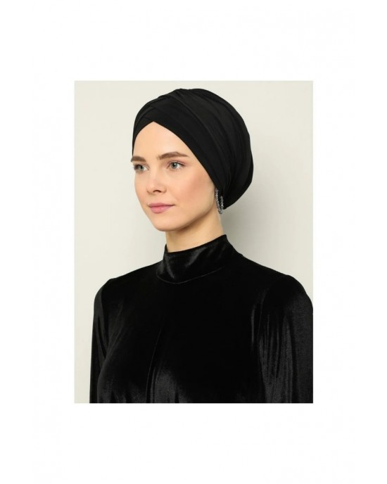 قبعة السباحة ثلاثية الخطوط، الحجاب الجاهز، قبعة السباحة السوداء, بونيه السباحة