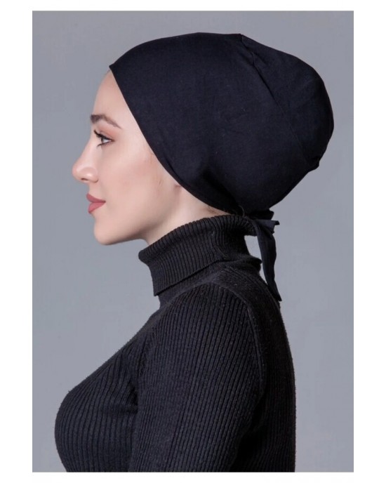 Black Lycra Non-Slip Bonnet - Stay Comfortable and Stylish All Day