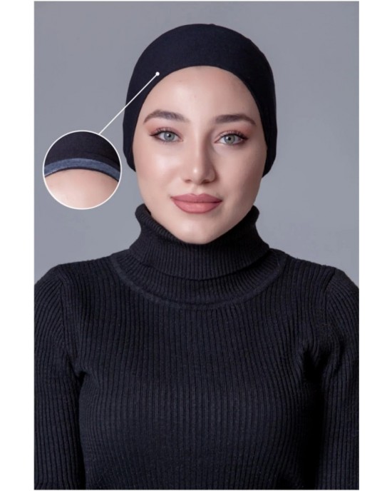 Black Lycra Non-Slip Bonnet - Stay Comfortable and Stylish All Day
