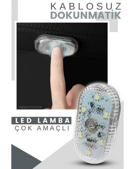 Yüksek Kaliteli Araç İçi Dokunmatik Sensörlü Mini LED Lamba Beyaz 9 Işık Rengi