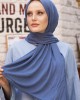 Women's Cotton Combed Cotton Shawl-Hijab in Indigo Color - Soft and Versatile