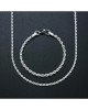 Unisex Silver Plated Thin Stud Necklace Bracelet Set - Rustproof, Tarnishproof, Colorfast