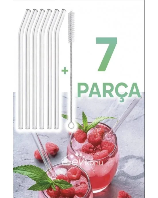 6 Stainless Steel Straws + Cleaning Brush