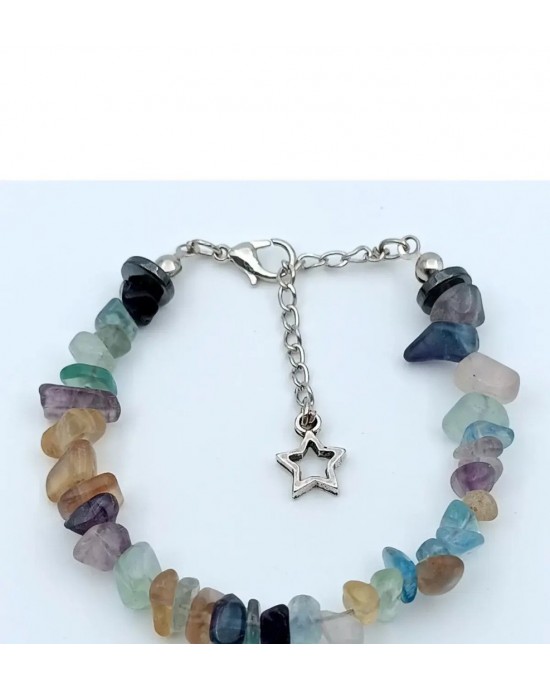Natural Stone Fluorite Women's Bracelet - Broken Stone - Gift Bracelet