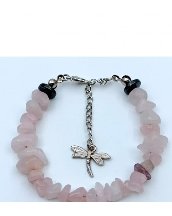 Natural Stone Love Magnet Bracelet - Pink Quartz